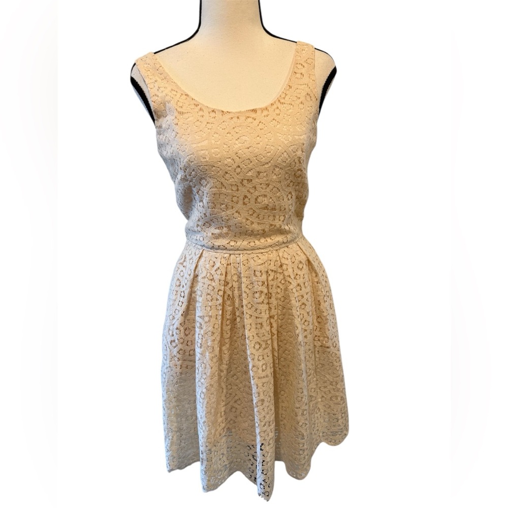 J. Crew Cream Lace Mini Dress